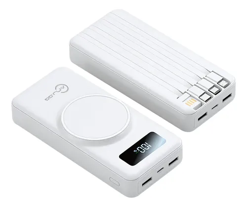 Powerbank Carregador Portátil 20000mah Universal Indução Usb Branco