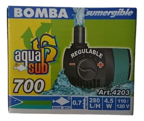 Bomba De Agua Sumergible 280l/h 70cm Pecera Fuente Etc