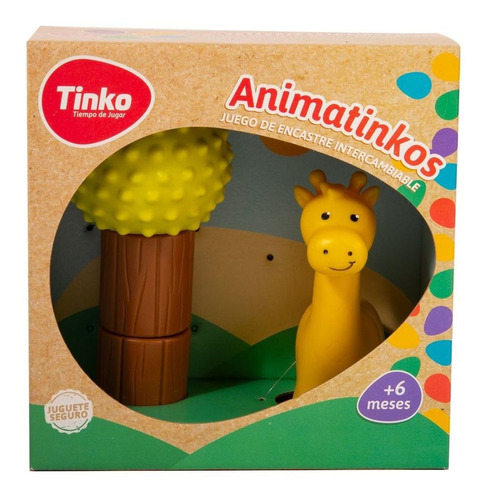 Juego De Encastre Didáctico Goma Jirafa Con Árbol Tinko 8105