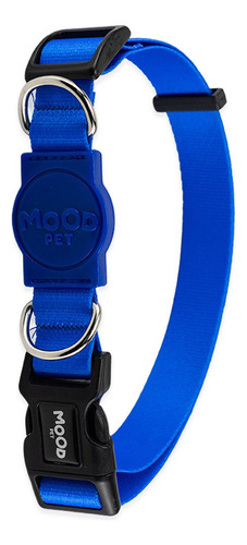 Coleira Para Cachorro Com Guia Cães Mood Pet Cor Azul Tamanho Micro Pequeno Adestramento Passeio