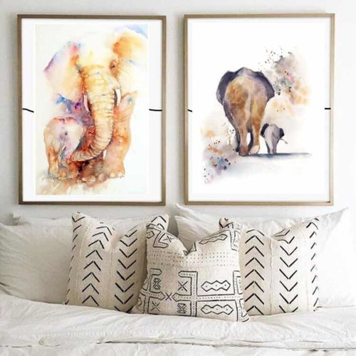 Cuadro Living Decorativo De Elefante Ilustración