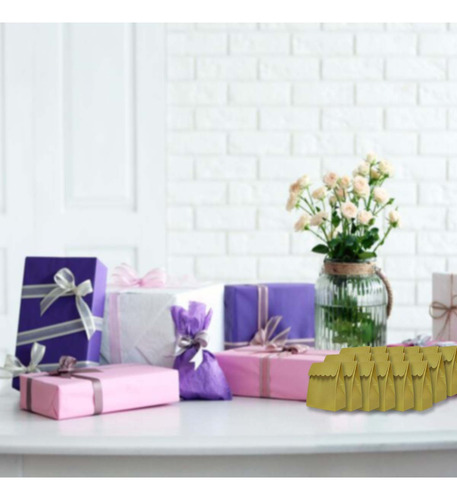 144 Cajas Doradas Tipo Olan Para Mesa De Dulces Candy Bar