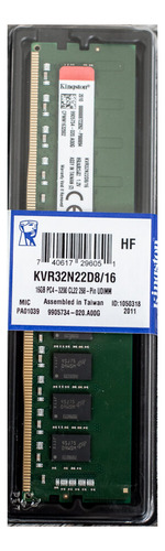 Memoria Ram Kingston Value Kvr32n22d8/16 Ddr4 3200mhz 16gb