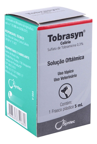 Tobrasyn/syntec Solução Oftálmica Cães/gatos 5ml- 2 Unidades