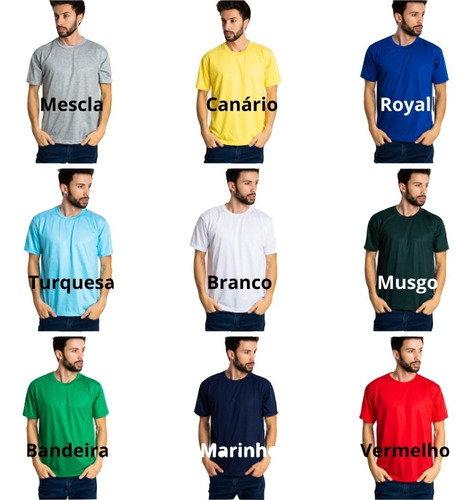 10 Camisetas Malha Fria Uniforme 12 Cores A Escolher