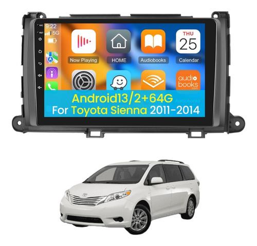 Estereo Android Toyota Sienna 2011 Android Auto & Carplay