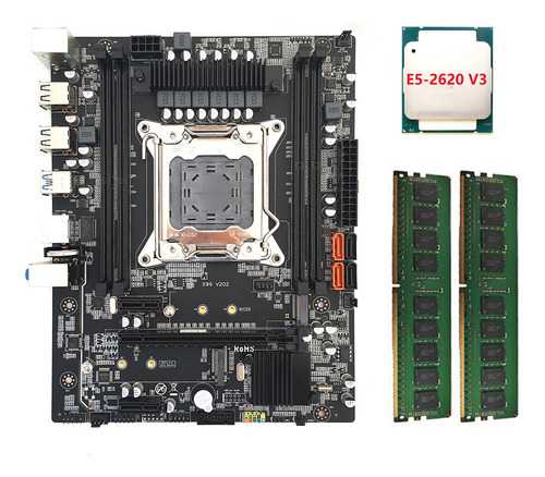 Kit De Placa Base Para Pc X99-m, Cpu E5-2620 V3+2x4cb Ddr4 R