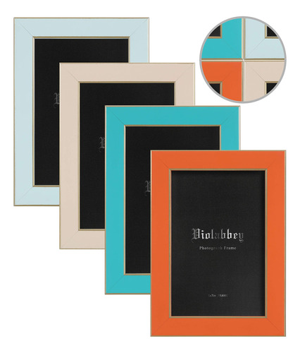 5x7 Picture Frames Set Of 4, Colorful Photo Frame Of Modern
