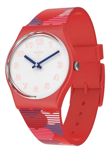 Reloj Swatch Heart Lots Gr182 Color De La Correa Rojo Y Azul