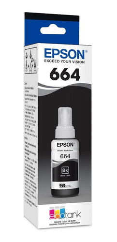 Botella De Tinta Epson Original T664120 Negra Ecotank