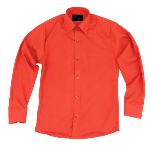 Camisa De Vestir Para Adulto Naranja Talla Extras 44 A 50
