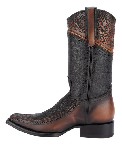 Bota Vaquera Cowboy Cuadra Negro De Caballero
