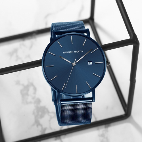 Reloj Con Correa De Malla Con Calendario Empresarial De Hann