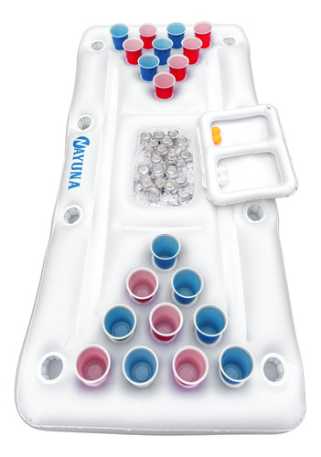 Pong Floaty For Pool With Cooler & 20 Party Cups - Inflatab.