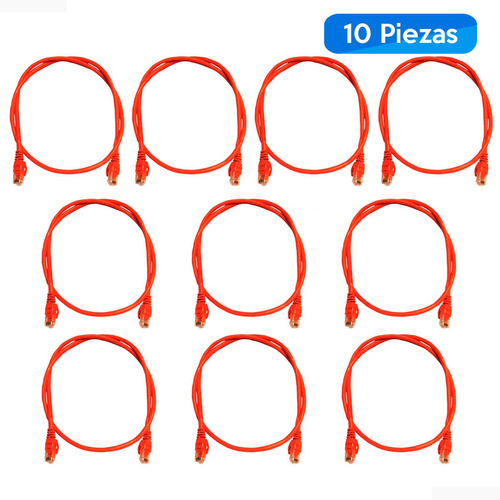 Patchcord Utp Cat6 90cm Naranja P6009o 100%cobre Enson 10pza