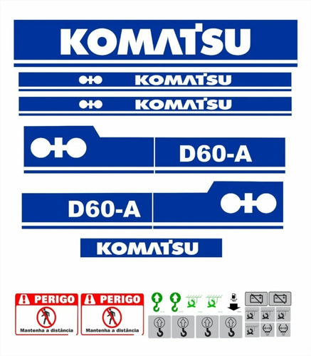 Kit Etiqueta+ Adesivo Compatível Trator Esteira Komatsu D60a