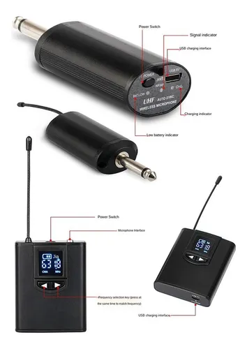 . Sistema De Micrófono Inalámbrico Usb Audífonos Y Clip