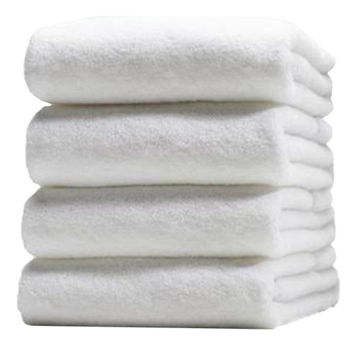 10 Toallas Baño Completo Blanca 90x150 Cm 100% Algodón 750gr Color Blanco Liso