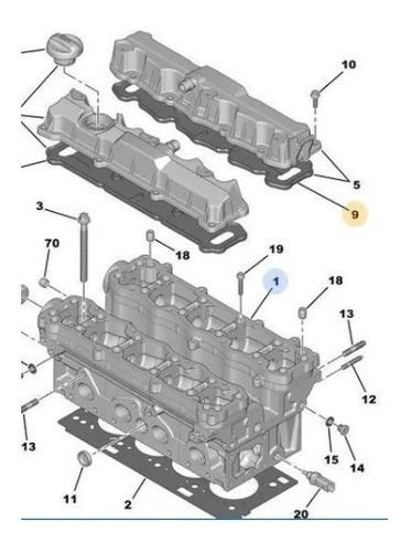 Junta Culata Tapa Cilindro Peugeot Citroen - 0238