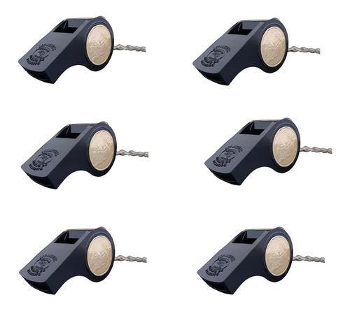 Imagen 1 de 6 de Silbatos De Baquelita Para Agentes De Tránsito Negro Con 6pz