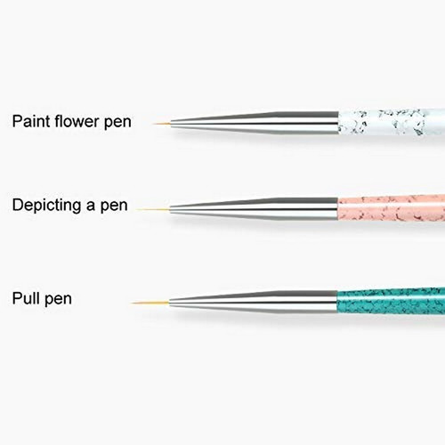 Set 3 Pinceles Liners Para Nail Art Deco Uñas