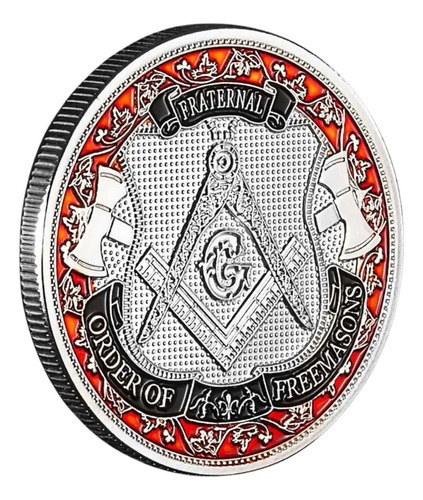 Moeda Maçonaria Maçom Masons Freemasons Fraternal Prateada