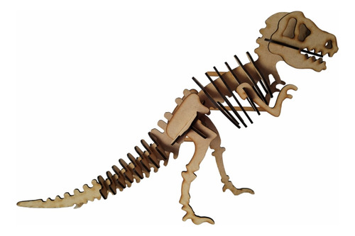 Rompecabezas 3d Dinosaurio T-rex Para Armar De Madera Mdf