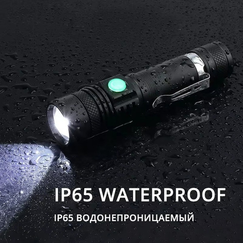 Mini Linterna Led Con Carga Usb, Zoom Telescópico, Luz De Tr