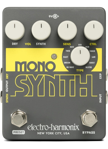 Pedal Electro Harmonix Guitar Mono Synth Nyc Usa Original 