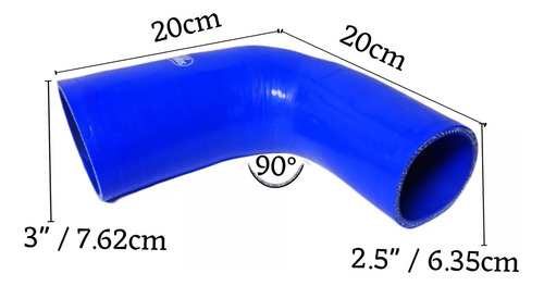 Acople De Silicona Codo 90° Reducción 3' A 2.5' Copla Tuning