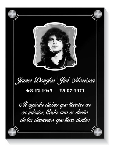 Placa Funebre Personalizada Con Foto A Color O Bco/negro