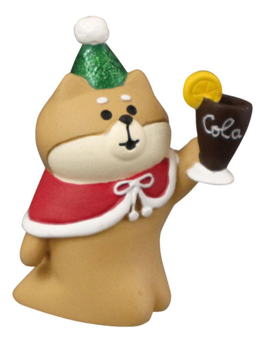 6 Estatua Navideña En Miniatura, Figura De Animal, Shiba