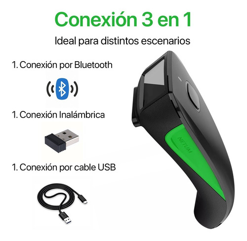 Lector Código Barras Inalámbrico Ccd Celular Pc Laptop Netum