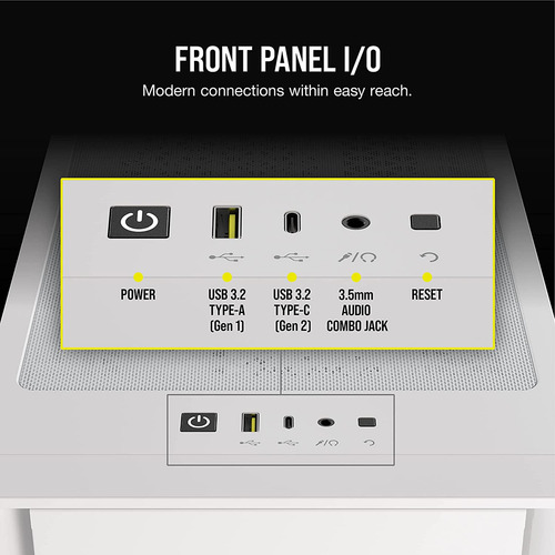 Gabinete Gamer Corsair Icue 4000d Rgb Airflow, Branco