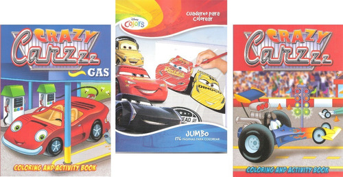 Imagen 1 de 3 de Cars Libro Colorear Iluminar Jumbo Disney