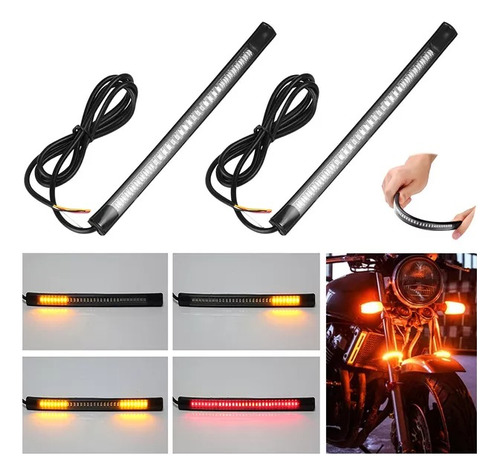 2 Pzs Tira De Led Moto Freno Direccionales Universal