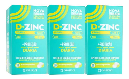 Kit D-zinc Com 3 Caixas De 30 Comprimidos Cada