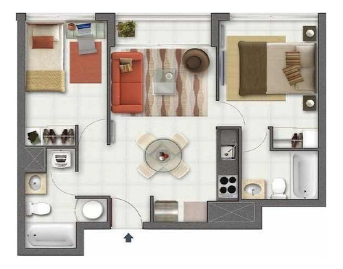 Dpto 2 Dorm, 2 Baños, Porcelanato, Terraza, Bodega, Piscina