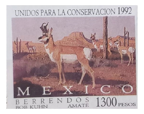 México 1992 : Unidos Conservación Especies , Berrendos Fauna