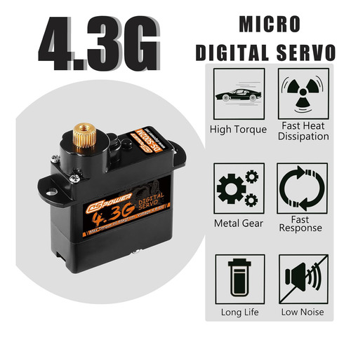 2pcs 4.3g Mini Servo, Rc Micro Digital Servo Motor Metal Gea