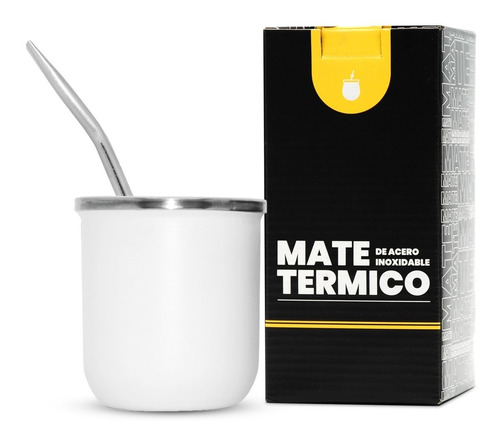 Mate Termico De Acero Inoxidable Con Bombilla De Regalo