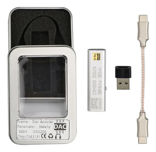 Amplificador De Auriculares Dac Cs43131 Dsd256 Usb C A 3,5 M