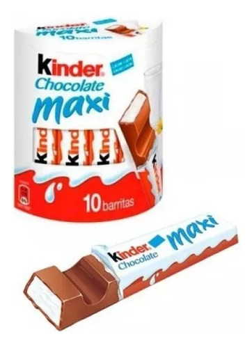 Chocolate Kinder Maxi En Barra X 10 Unidades