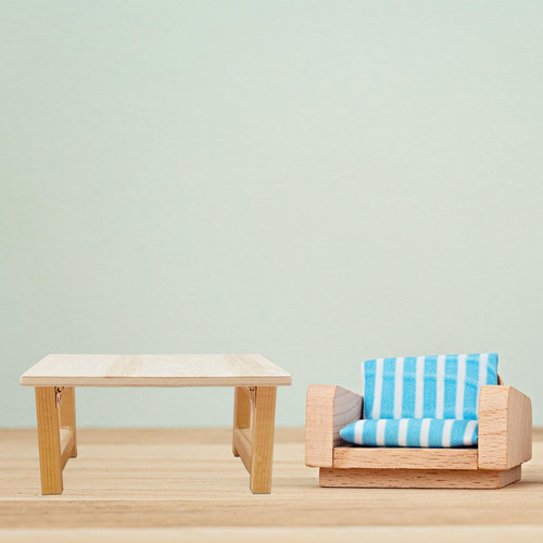 Mesa De Casa De Muñecas De Madera En Miniatura Suministros