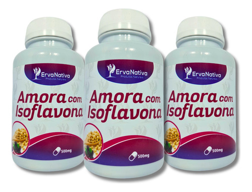 Amora Com Isoflavona 100 Cápsulas 500mg Hormônios Da Mulher Sabor Neutro