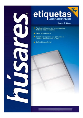 Etiquetas Husares Autoadhesivas H34101 A4 21x29,7cm 100hojas