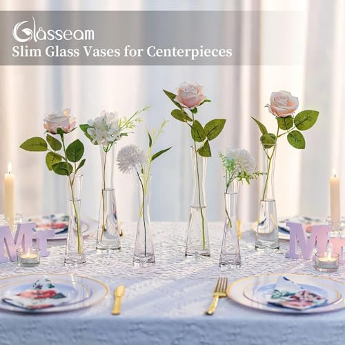 Jarrón De Flores De Cristal Glasseam Glass Bud: Juego De 3 J