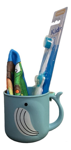 Set Dental Para Niños Vaso + Cepillo De Dientes + Toalla