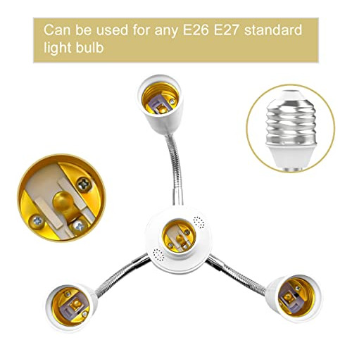 Adaptador De Enchufe Divisor 4 En 1, E26, E27, Divisor De En