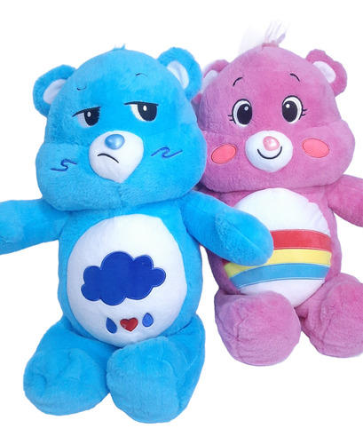 Peluche Ositos Cariñositos 60cm Gruñocito Rosa/azul C/ Manta Osito Cariñoso Rosa